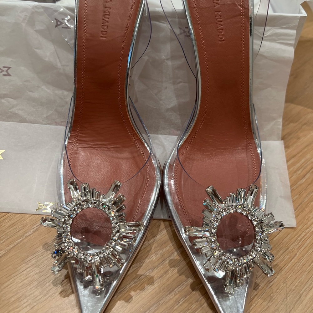 *SOLD* Amina Muaddi Begum Glass heels size 40